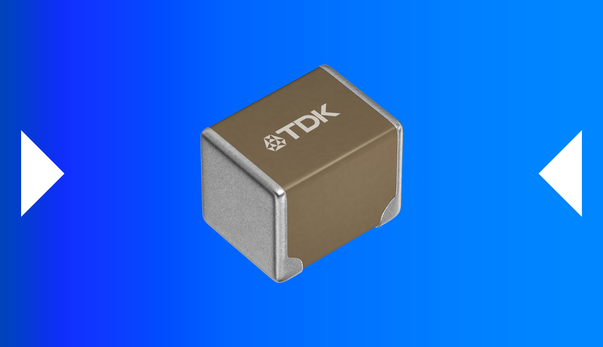 TDKが開発した、100V・3225サイズの高容量な樹脂電極積層セラミックコンデンサの製品画像。