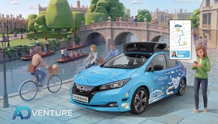 日産の自動運転技術を搭載した、2022年型日産リーフの実験車両。
